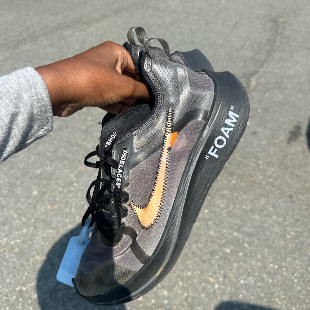 Off-White Men's Black and Orange Foam Sneakers